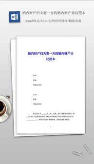婚姻内夫妻财产协议书
