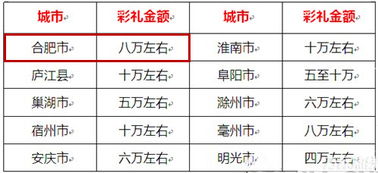 安徽娶媳妇彩礼是多少